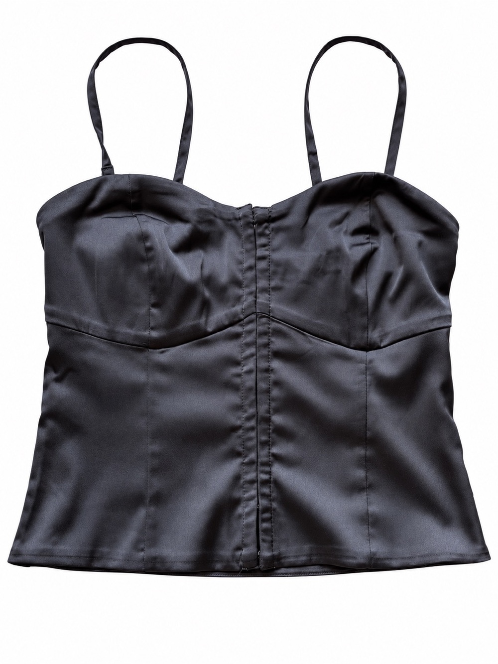 Abercrombie & Fitch Black Satin Bustier Corset Style Top Small